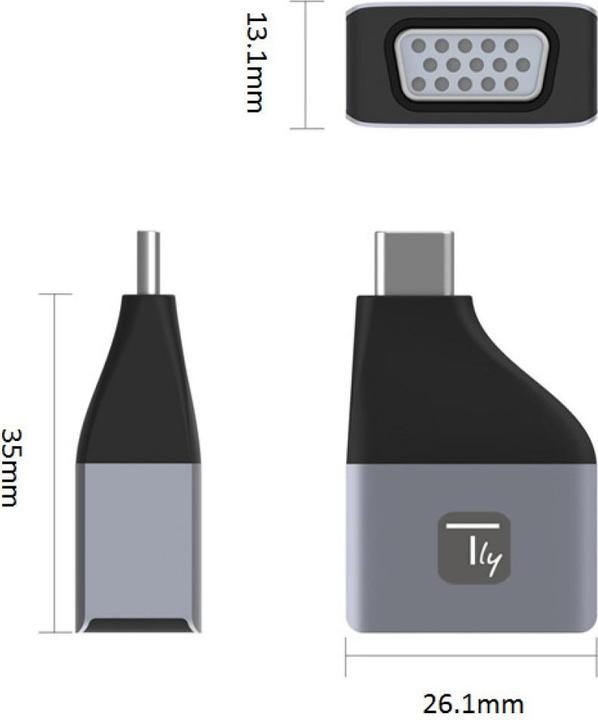 Produktbild Techly Adapter USB-C M to VGA F (2.61 cm)