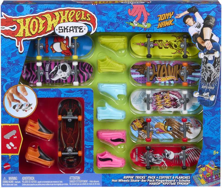 Hot Wheels Skate Bundle Of Tony Hawk-themed Fingerboards And Shoes