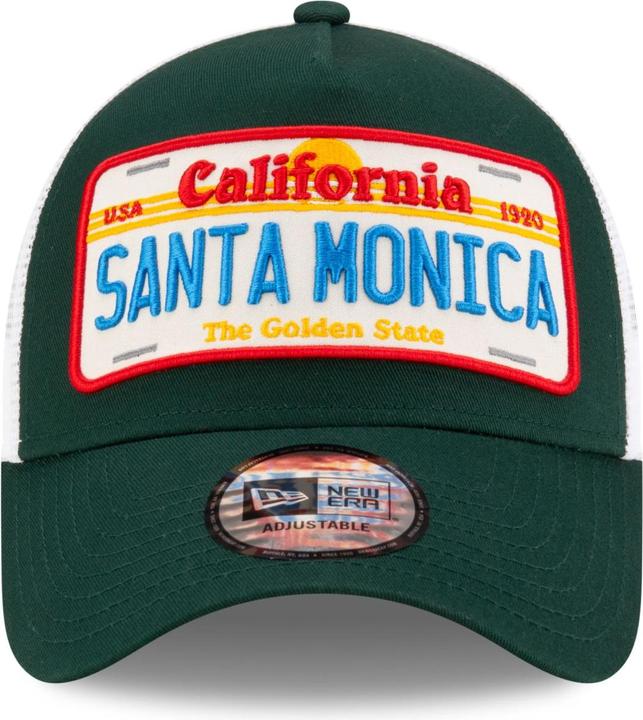 Actual product image New Era Adjustable A-Frame Trucker Cap - SANTA MONICA green