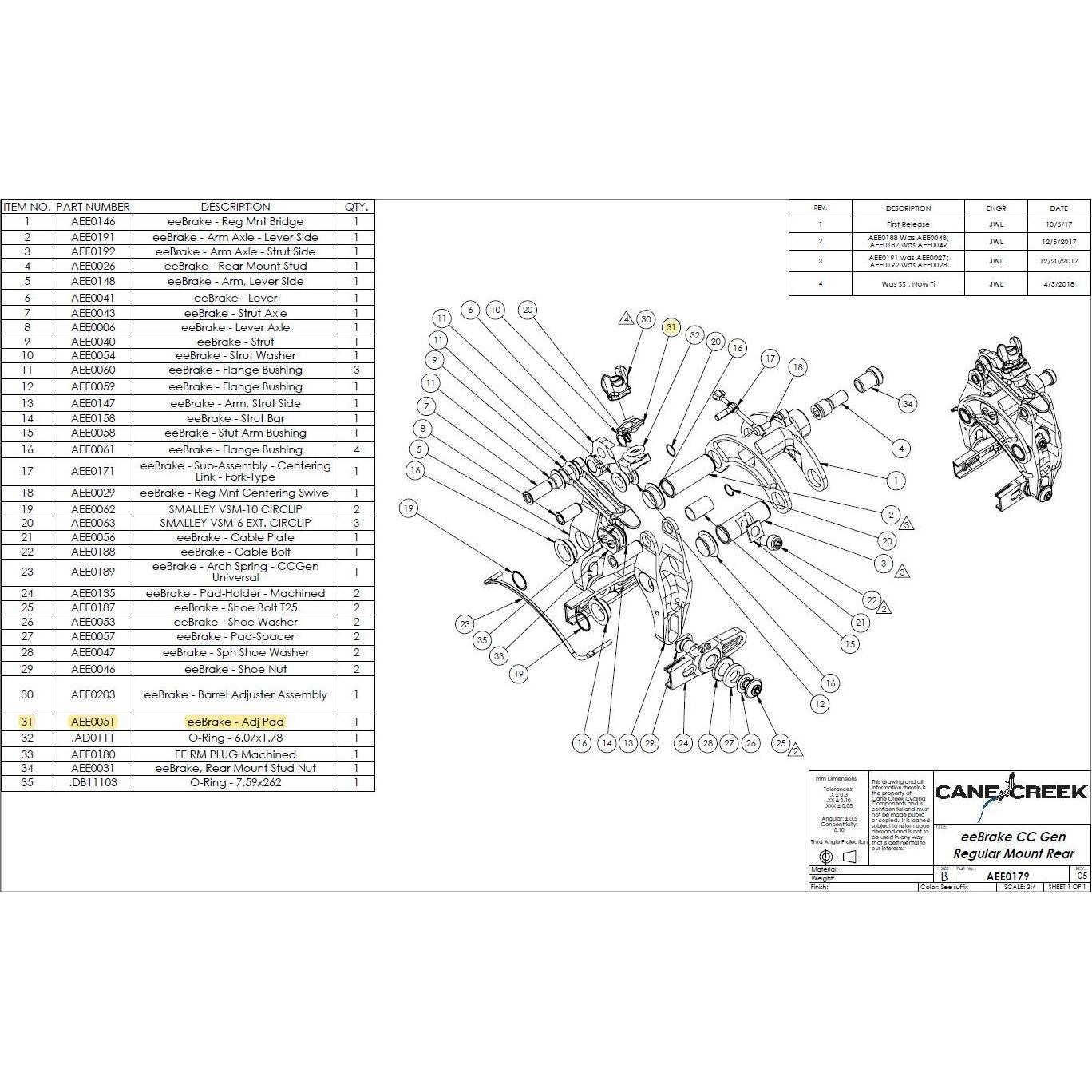 Cane Creek, Zubehör Velobremsen