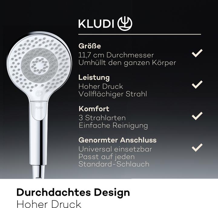 Immagine prodotto Kludi X3 Soffione doccia (3 Tipi di raggi, 15 l/min)