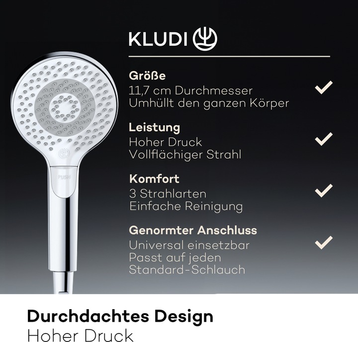Immagine prodotto Kludi X3 Soffione doccia (3 Tipi di raggi, 15 l/min)