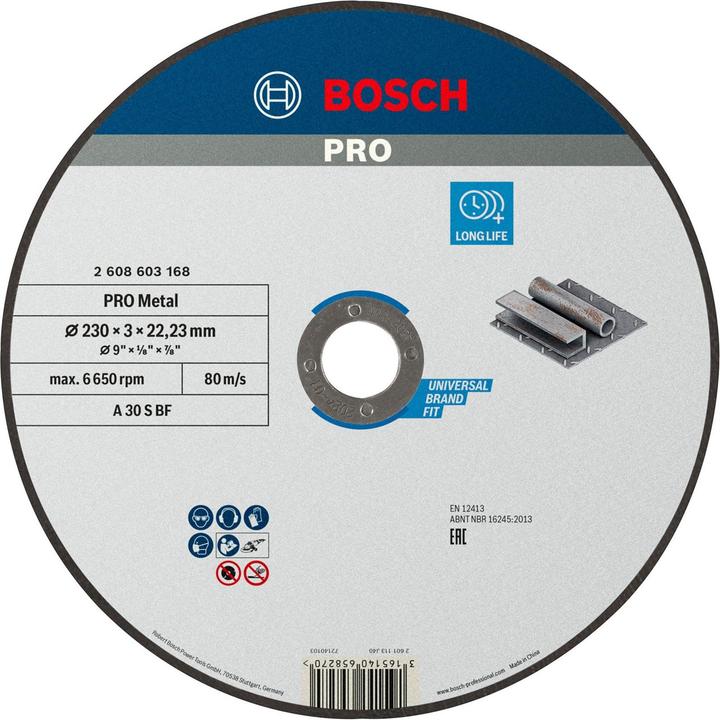 Produktbild Bosch Professional Zubehör PRO Metal Trennscheibe, 230 x 3 x 22,23 mm
