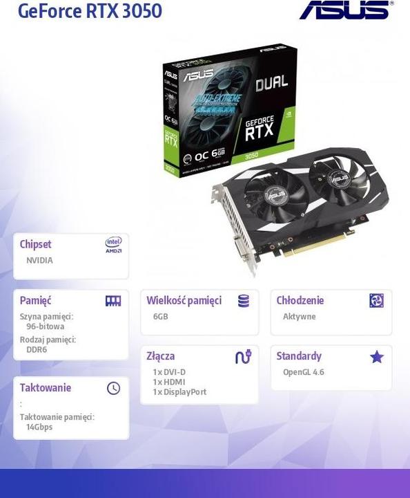 Produktbild ASUS Dual GeForce RTX 3050 OC (6 GB)