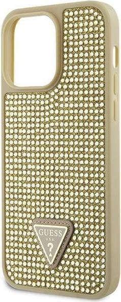 Actual product image Guess GUHCP14XHDGTPD iPhone 14 Pro Max 6.7" złoty/gold hardcase Rhinestone Triangle (Apple iPhone 14 Pro Max)