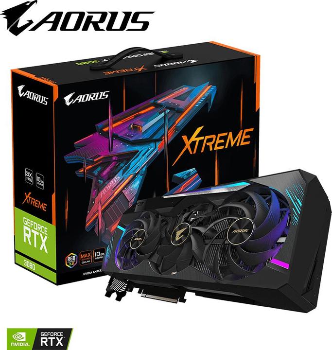 Actual product image Gigabyte AORUS GeForce RTX 3080 XTREME 10G LHR (10 GB)