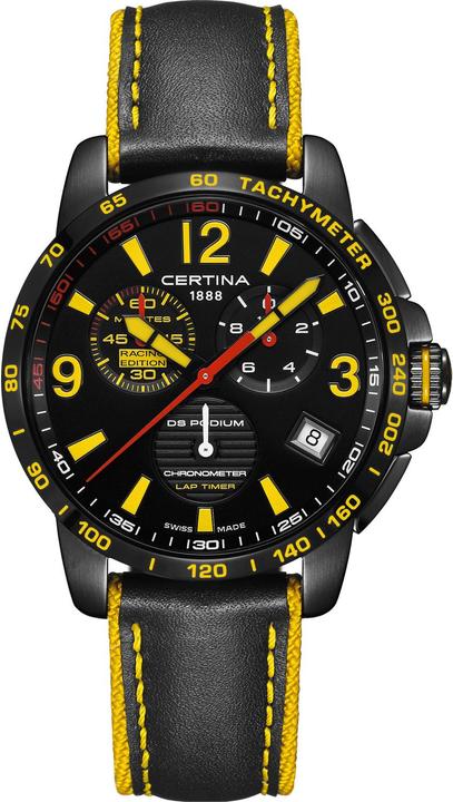 Immagine prodotto Certina DS Podium Chrono Lap Timer Racing Edition (Orologio da polso analogico, Cronografo, Fatto in Svizzera, 42 mm)