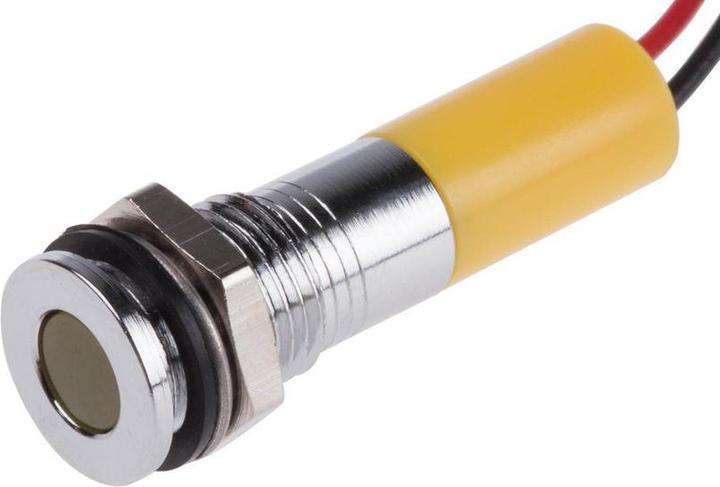 Produktbild RS PRO 8mm flush satin chr LED wires, yel 24Vdc