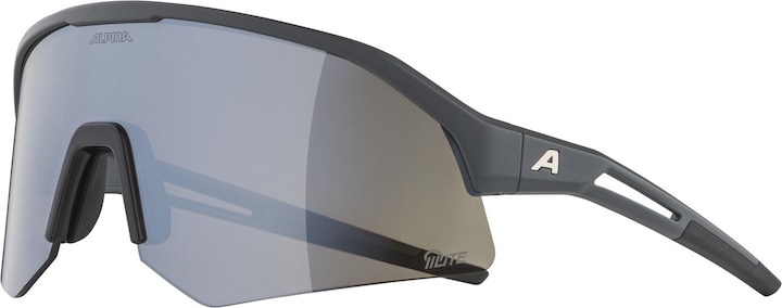 ALPINA SPORTS Sonic HR Q-Lite (Grigio notte opaco, Argento)