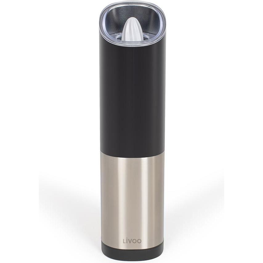 Livoo Nachfüllbare Schwerkraft-Gewürzmühle, Pfeffermühle + Salzmühle, Schwarz