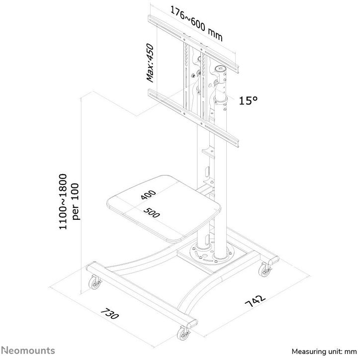 Actual product image Neomounts Plasma-M1800e (70", 50 kg)