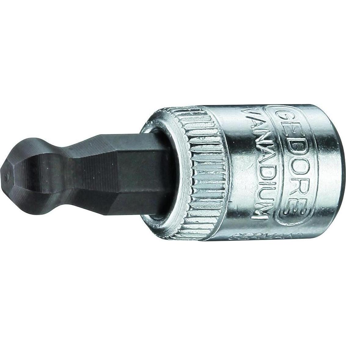 Gedore, Steckschlüssel + Stecknuss, IN 20 K 6 Schraubendrehereinsatz 1/4" Kugelkopf Innen-6-kant 6 mm (6 mm)