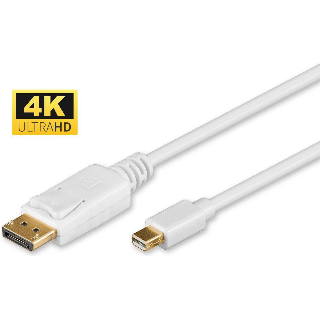 MicroConnect Cavo DisplayPort (2 m), Cavo video, Bianco