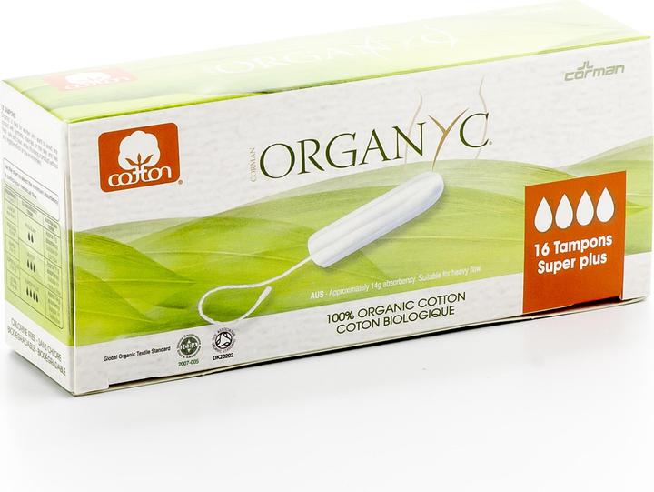 Image du produit Organyc Tampons Super Plus sans applicateur - 100% coton biologique (16 x, Large plus)
