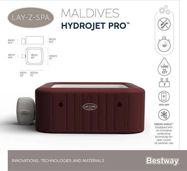 Produktbild Bestway Lay-Z-Spa Maldives Hydrojet Pro (7 Pers.)
