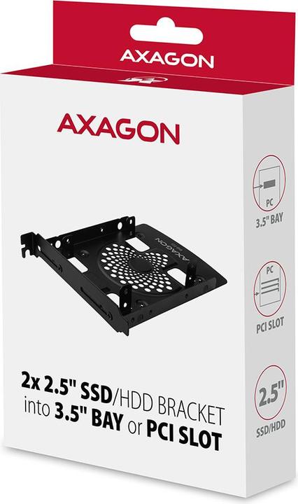 Produktbild Axagon RHD-225 Halterahmen für 2x 2,5" im 3,5" / PCI-Slot