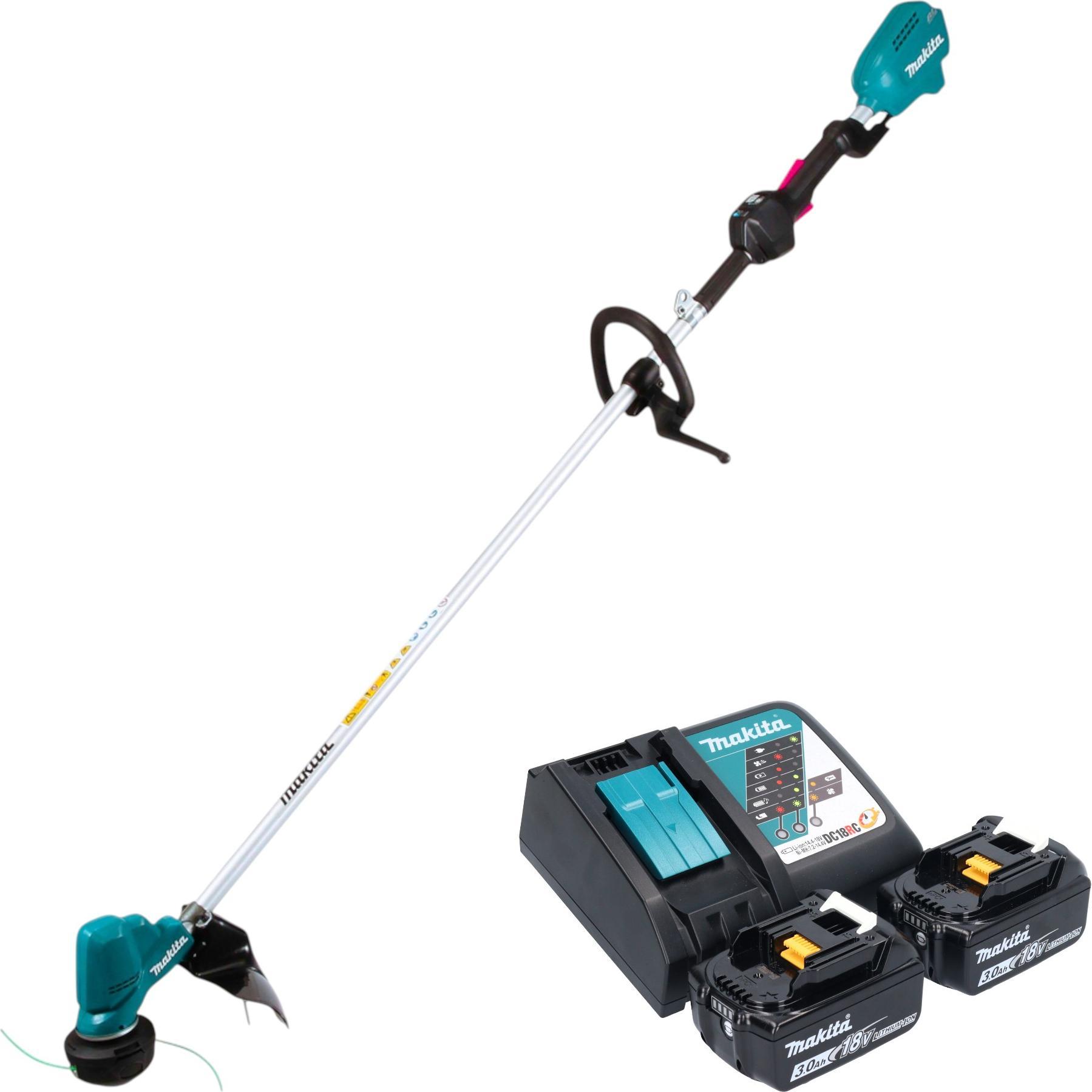 Makita, Decespugliatore, DUR 190 LRF2X9 Akku Rasentrimmer 18 V 300 mm Brushless + 2x Akku 3,0 Ah + Ladegerät