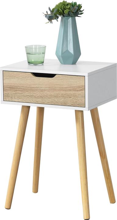 Image du produit En.Casa Table d'appoint Östersund (lot de 2) blanc/chêne (29.50 x 40 x 60 cm)
