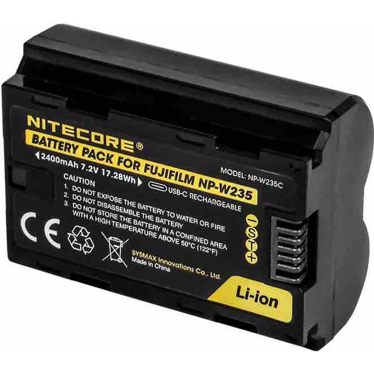 Nitecore NP W235C USB C Ricaricabile ( Batteria Fuji NP W235 ) (1 pz., Specifico del dispositivo, 2000 mAh), Batterie + pile