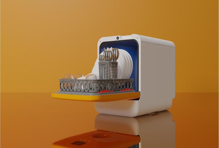 Actual product image Daan Tech Bob table dishwasher yellow/white