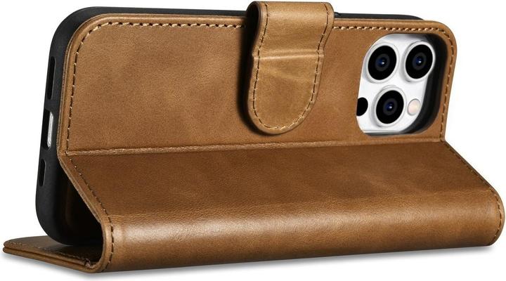 Actual product image iCarer Oil Wax Wallet Case 2in1 Cover iPhone 14 Pro Anti-RFID Leather Flip Case Brown (WMI14220722-T (Apple iPhone 14 Pro)