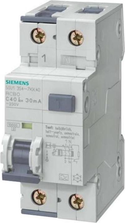 Produktbild Siemens RCBO type A 30mA, 10kA, 1+N-pole C 6A