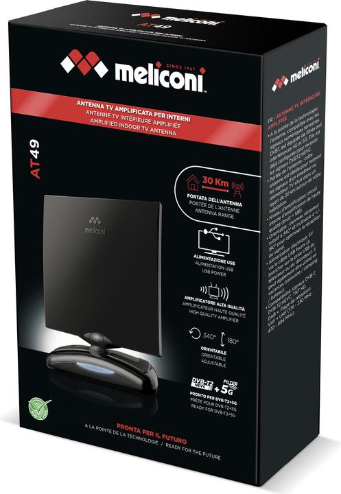 Image du produit Meliconi 881002 Antenne TV Intérieur (Antenne d'intérieur, 49 dB, DVB-T / -T2)