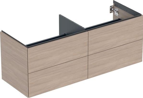 Geberit ONE vanity unit for countertop washbasin, 4 drawers, 133,2x50,4x47cm, 505.266.00. (133.20 x 47 x 50.40 cm)