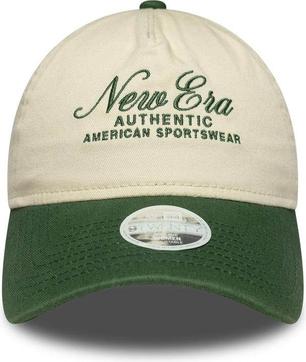 Actual product image New Era 9Twenty Strapback Damen Cap - Brand Script Beige