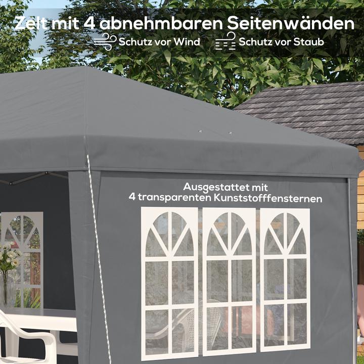 Actual product image Outsunny Faltpavillon Stahl, Polyester Grau (585 cm, 295 cm)