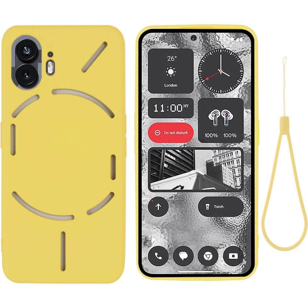Cover-Discount Nothing Phone (2) - Silikon Gummi Hülle (Nothing Phone (2)), Smartphone Hülle, Gelb