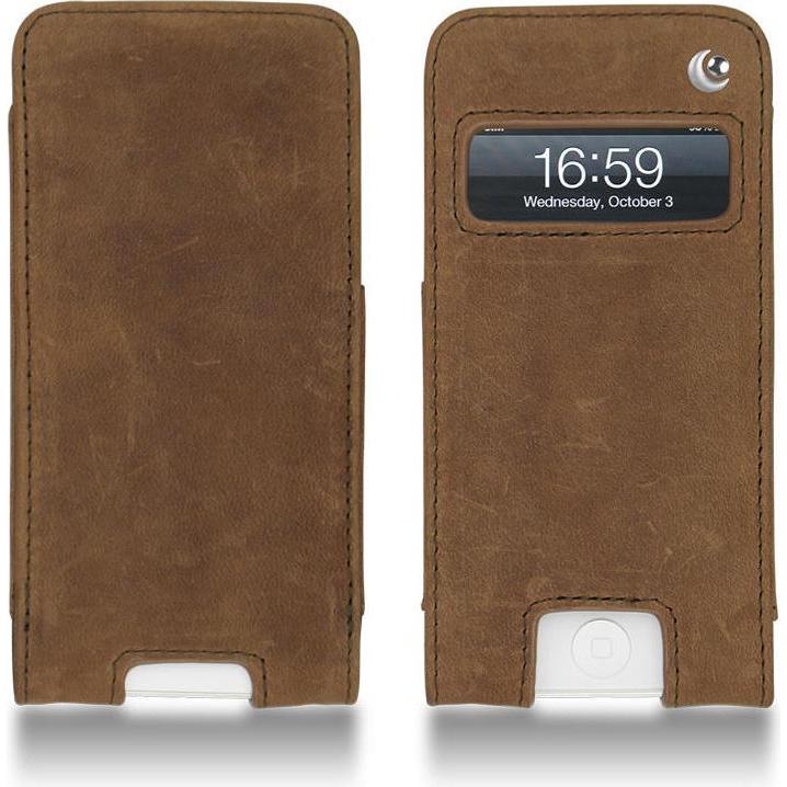 Noreve Lederschutzhülle (Apple iPhone 5), Smartphone Hülle, Braun