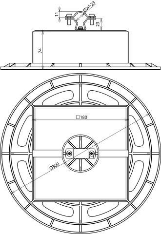 Produktbild Dehn DLH ZS 20 23 V2A BES180 GP300 K Dachleitungshalter mit Grundplatte und Beto