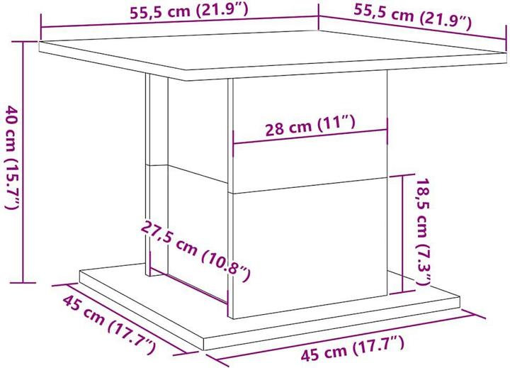 Image du produit vidaXL Couchtisch (55.50 x 55.50 x 40 cm)