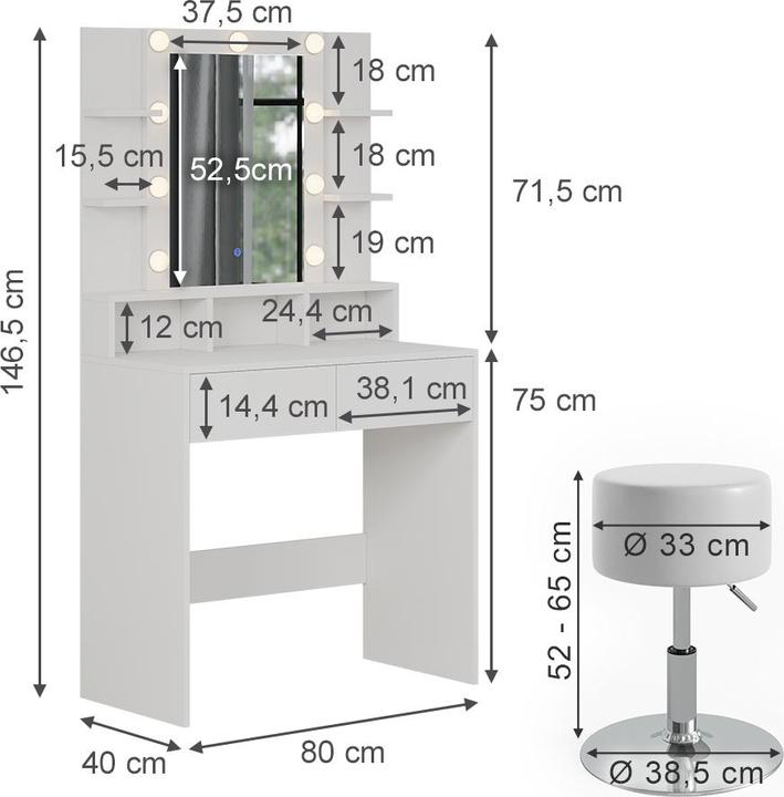 Image du produit Vicco Taylor (80 x 40 x 146,5 cm)