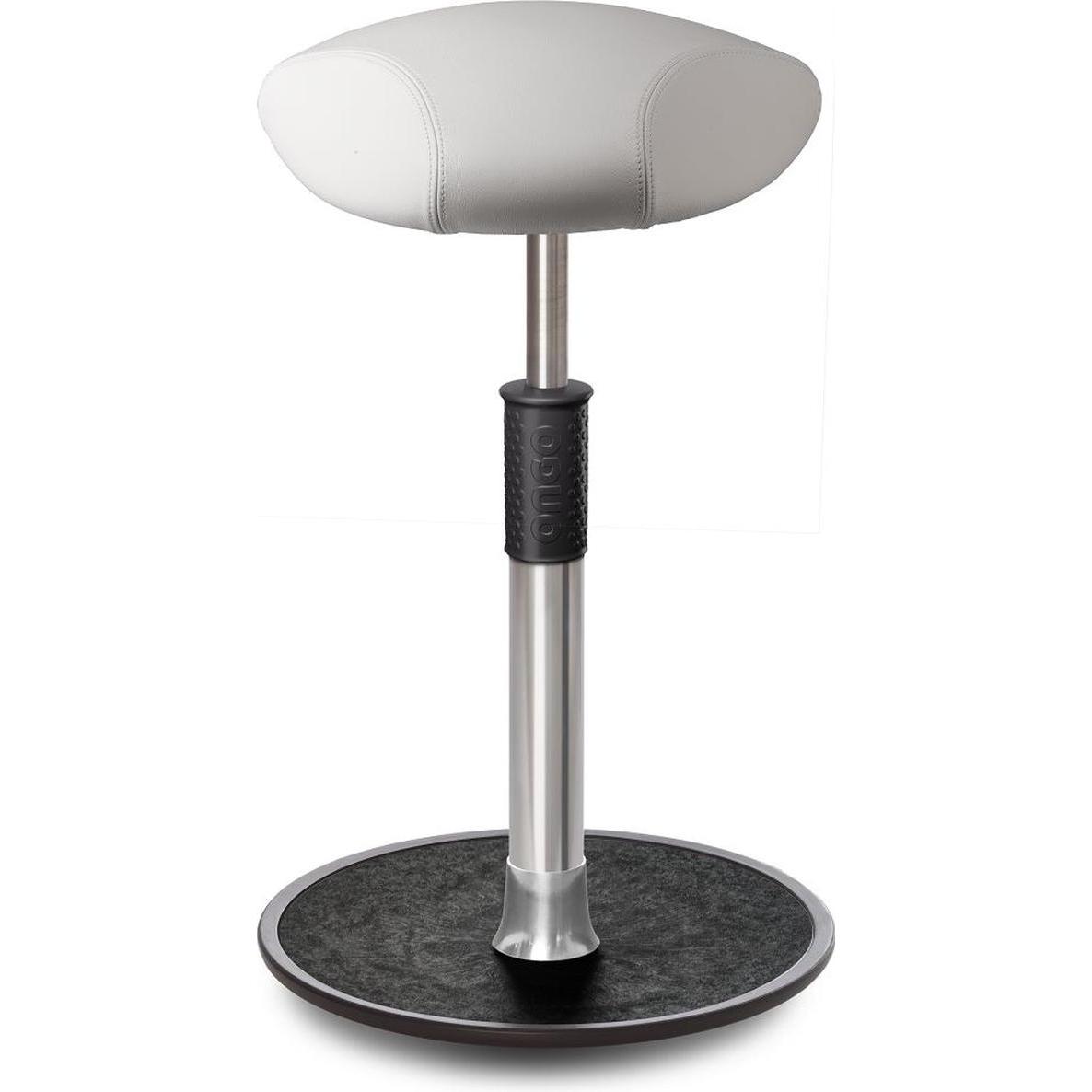 Ongo, Bürostuhl, Sitz- Stehhocker Free Tall Triangel Boxmark Leder Weiss chrom /schwarz