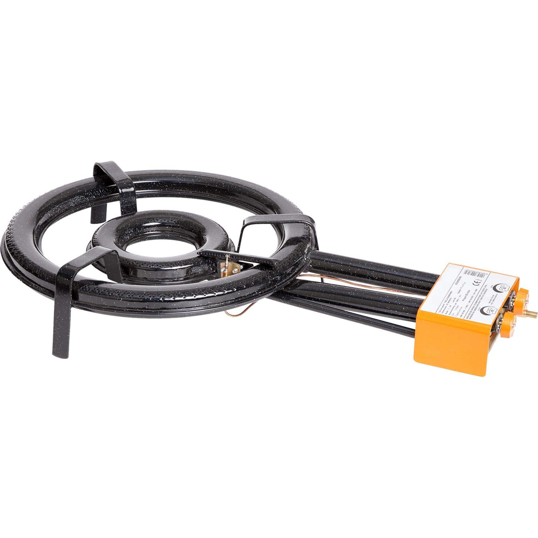 Paella World, Grill a gas, Bruciatore a gas a 2 anelli, Ø 40 cm, 14,4 kW, con pilota di sicurezza (14.40 kW)