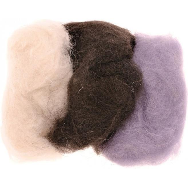 Glorex Schafwolle 3x10g schwarz-weiss, Garn + Wolle, Schwarz, Weiss