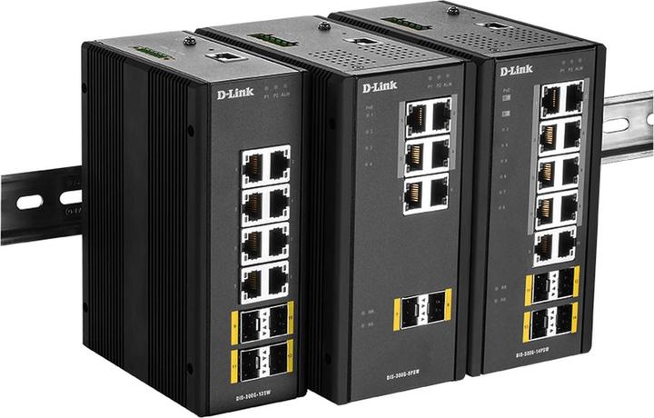 Immagine prodotto D-Link Switch industriale gestito a 12 porte L2 con 8 porte 10/100/1000BaseTX e 4 porte 100/1000BaseSFP (12 porte)