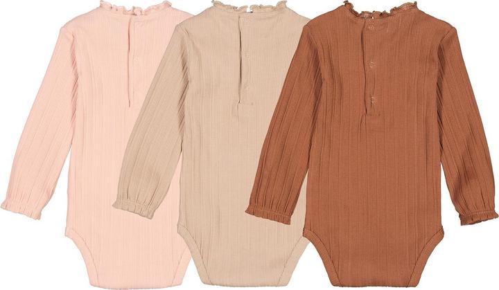 Produktbild La Redoute Collections 3er-Pack langärmelige Babybodys mit Rüschenkragen (56, 54 C)