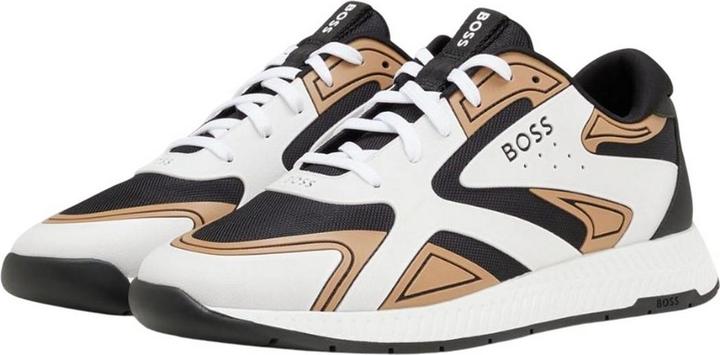 Actual product image BOSS Mens Titanium Leather Running Trainers (47)