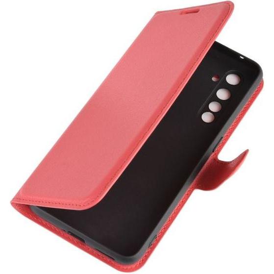 Thumbnail - MU Classic Litchi Leder Bookcover Series (Realme X50 Pro 5G), Smartphone Hülle, Rot