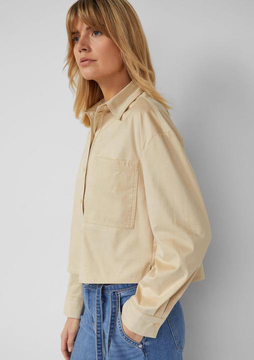 Immagine prodotto s.Oliver Bluse Verkürzte Hemdbluse in Velours-Optik (36)
