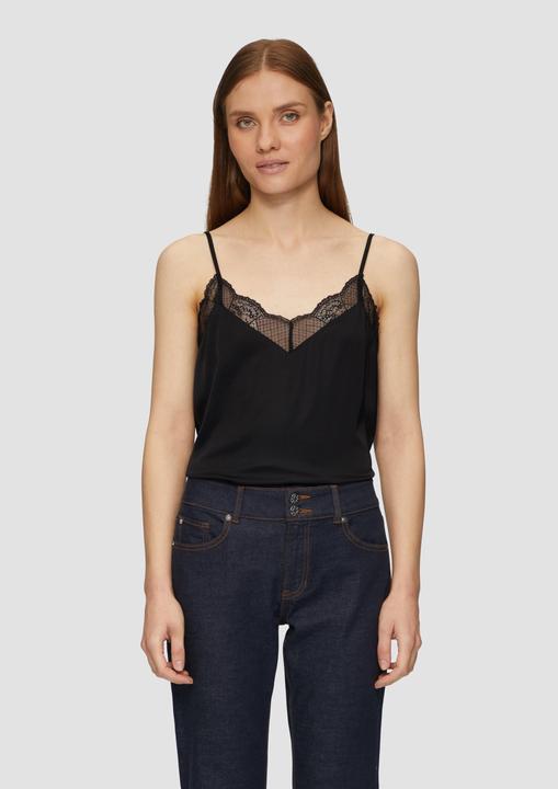 Immagine prodotto s.Oliver Bluse Satintop mit Spitzen-Besatz (36)