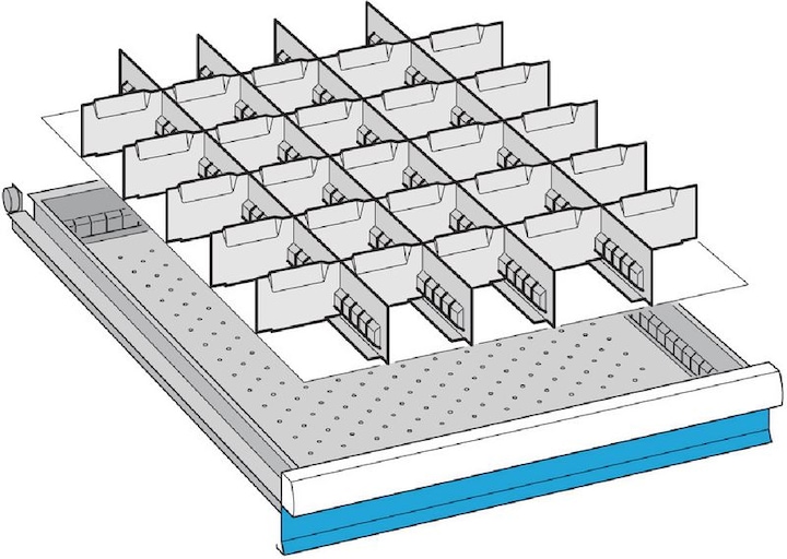 Immagine prodotto Lista Set divisori per cassetti di dimensioni 459 x 612 mm