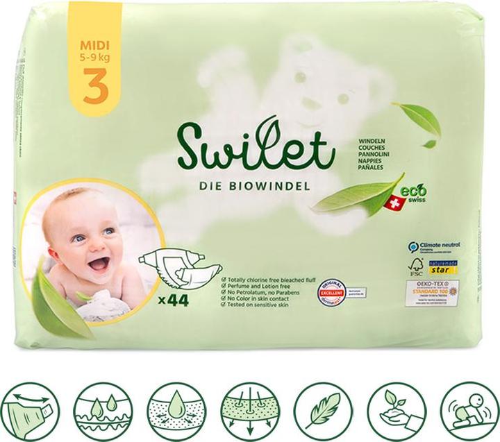 Produktbild Swilet Die Biowindel (Gr. 3, Halbmonatsbox, 264 Stück)