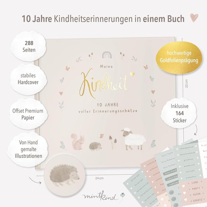 Produktbild Mintkind Erinnerungsalbum "Meine Kindheit" (24 x 22 cm)