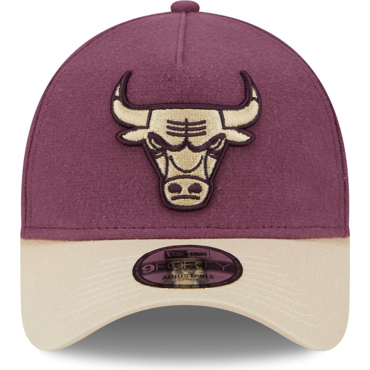Thumbnail - New Era, Herren, Cap, A-Frame 9Forty Cap MOLESKIN Chicago Bulls maroon, Rot, (One Size)