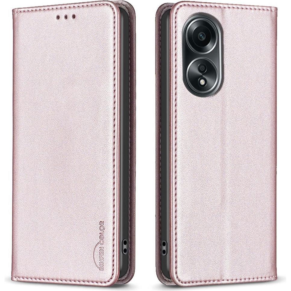 Binfen Color OPPO A58 4G - BINFEN Flip Case Hülle rosa (Oppo A58 4G), Smartphone Hülle, Rosa