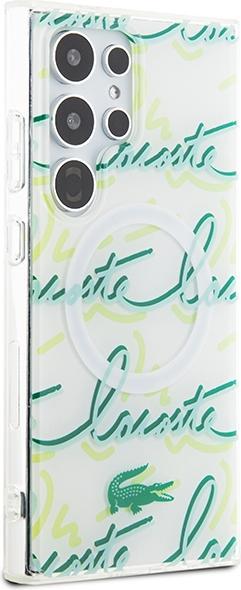 Actual product image Lacoste LCHMLUSCN S928 biały/white hardcase Double Layer Script (Samsung Galaxy S24 Ultra)